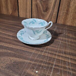 Vintage Shelley Serenity Tea Cup & Saucer Made In England 13791 Leave Pattern